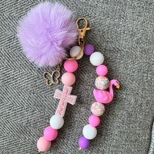 Pink and Purple Kids Keychain Accessory